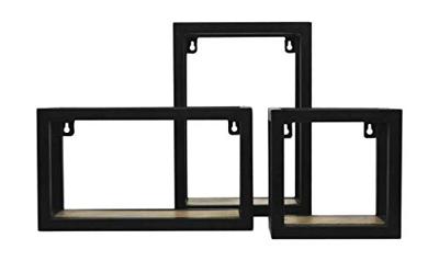 HSM Collection wandbox Levels - naturel/zwart - 25x14x35 cm - Leen Bakker