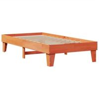 Bedframe zonder matras massief grenenhout wasbruin 75x190 cm - thumbnail