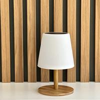 Tafellamp op zonne-energie en oplaadbaar - LUMISKY - STANDY MINI WOOD SOLAR - H25 cm - Warm wit en dimbaar witte LED - thumbnail