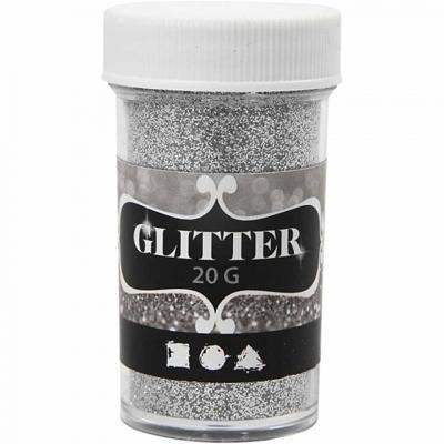 Creativ Company Glitter, zilver, 20 gr/ 1 doosje