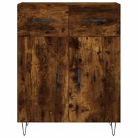 Hoge kast 69,5x34x180 cm bewerkt hout gerookt eikenkleurig - thumbnail