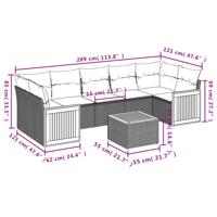 8-delige Loungeset met kussens poly rattan beige - thumbnail