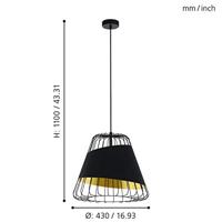 Eglo Design draadhanglampAustell 43cm zwart met goud - 49509 - thumbnail