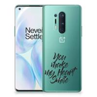 OnePlus 8 Pro Siliconen hoesje met naam Heart Smile - thumbnail