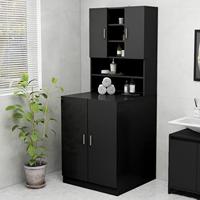 VidaXL Wasmachinekast 70,5x25,5x90 cm zwart - thumbnail