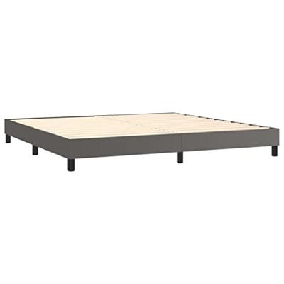 Boxspring met matras kunstleer grijs 200x200 cm