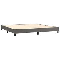 Boxspring met matras kunstleer grijs 200x200 cm - thumbnail