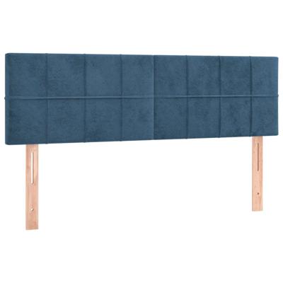 Boxspring met matras fluweel donkerblauw 140x200 cm - thumbnail
