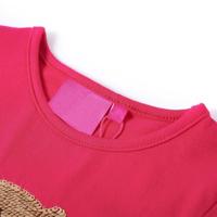 Kindershirt met lange mouwen uilenprint 116 felroze - thumbnail