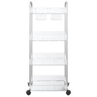 VidaXL Opbergtrolley 4-laags 37x28x95 cm acryl transparant - thumbnail