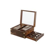 Spelletjes Home ESPRIT Hout Kristal 15 x 15 x 7 cm - thumbnail