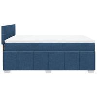 Boxspring met matras stof blauw 140x200 cm - thumbnail