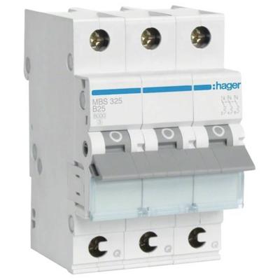 Hager MBS325 Sonstiger Schalter/Taster Zekeringautomaat 3-polig 25 A 400 V Hager MBS325 Sonstiger Schalter/Taster Zekeringautomaat 3-polig 25 A 400 V