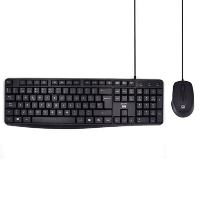Toetsenbord en muis Ewent EW3006 Zwart Qwerty Spaans - thumbnail