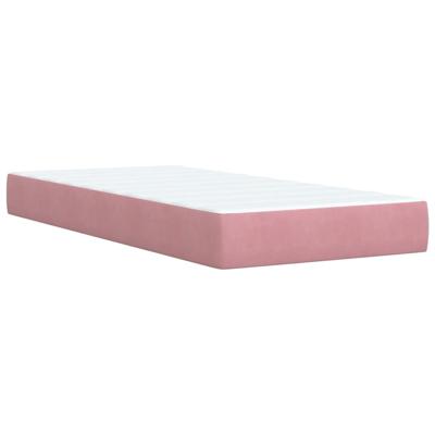 Boxspring met matras fluweel roze 140x200 cm