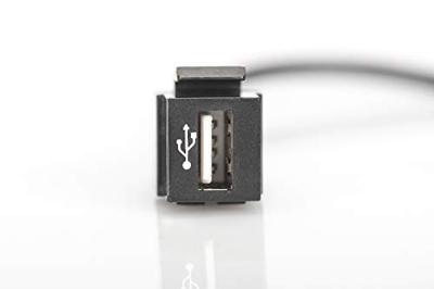 DIGITUS Keystone-koppeling USB 2.0 - Voor DN-93832 - Met 16 cm kabel - Zwart (RAL 9005)