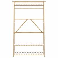 Kledingrek met schappen 110x40x180 cm bamboe - thumbnail