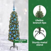 VidaXL Kunstkerstboom groen 120 cm pvc en staal en kunststof - thumbnail