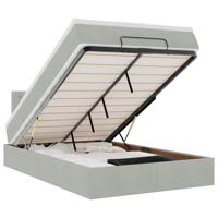 Ottoman bed met matras 80x200cm fluweel lichtgrijs - thumbnail