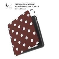 Lunso Kobo Libra Colour hoesje (7 inch) - Vegan Saffiano Leren Sleep Cover - Vintage Dots - thumbnail