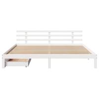 Bedframe met lades massief grenenhout wit 180x200 cm - thumbnail