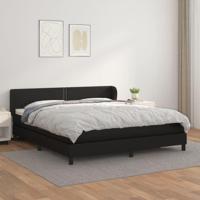 Boxspring met matras kunstleer zwart 180x200 cm - thumbnail