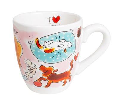 Blond Amsterdam minimok aardewerk dog lover 8x8.5cm multi