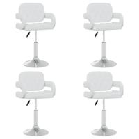Eetkamerstoelen draaibaar 4 st kunstleer wit - thumbnail