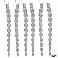 Kerstversiering Zilverkleurig Plastic Purpurine 13,5 x 1 x 5,5 cm (24 Stuks) - thumbnail