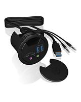 ICY BOX IB-HUB1403B hub & concentrator USB 3.0 (3.1 Gen 1) Type-A 5000 Mbit/s Antraciet - thumbnail