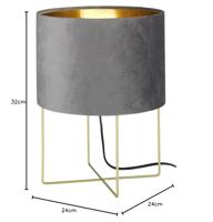 Fischer & Honsel SchemerlampAura grijs velvet - 50460 - thumbnail