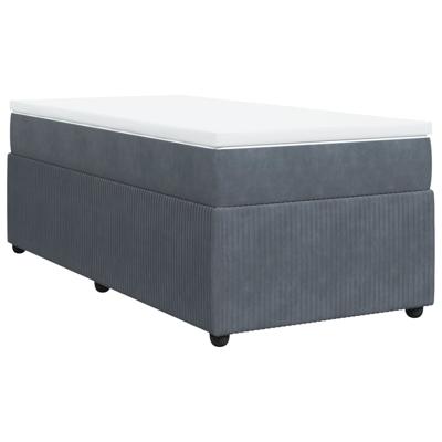 Boxspring met matras fluweel donkergrijs 90x200 cm - thumbnail