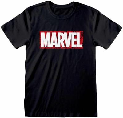 Unisex T-Shirt met Korte Mouwen Marvel Zwart - Maat: XL