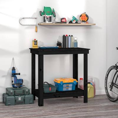 werkbank 80x50x80 cm massief grenenhout zwart werkbank 80x50x80 cm massief grenenhout zwart