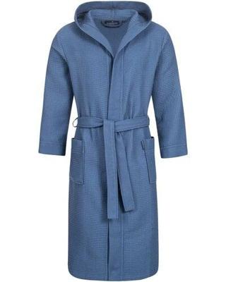 Morgenstern Morgenstern badjas Andrea wafelstof met Capuchon 120cm Jeans blauw XXL