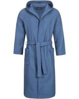 Morgenstern Morgenstern badjas Andrea wafelstof met Capuchon 120cm Jeans blauw XXL - thumbnail