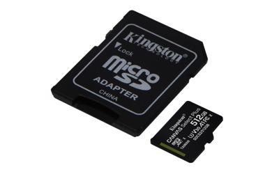 Micro SD geheugenkaart met adapter Kingston SDCS2/512GB 512 GB Micro SD geheugenkaart met adapter Kingston SDCS2/512GB 512 GB
