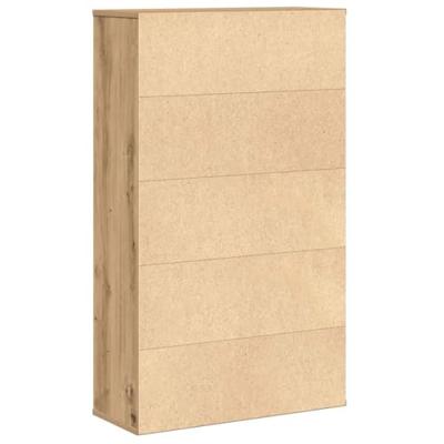 Boekenkast 60x24x101,5 cm bewerkt hout artisanaal eikenkleurig Boekenkast 60x24x101,5 cm bewerkt hout artisanaal eikenkleurig