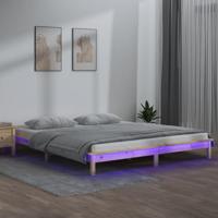 Bedframe LED massief hout 140x190 cm - thumbnail