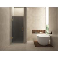 Wiesbaden Less Nisdeur - 900x2000x8mm - Nano - Rookglas - Geborsteld Messing - thumbnail