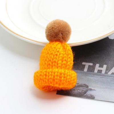 12PCS cute mini gebreide hairball Hat broche trui pinnen badge (oranje)