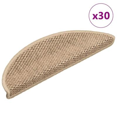 VidaXL Trapmatten zelfklevend sisal-look 30 st 56x17x3 cm zand VidaXL Trapmatten zelfklevend sisal-look 30 st 56x17x3 cm zand