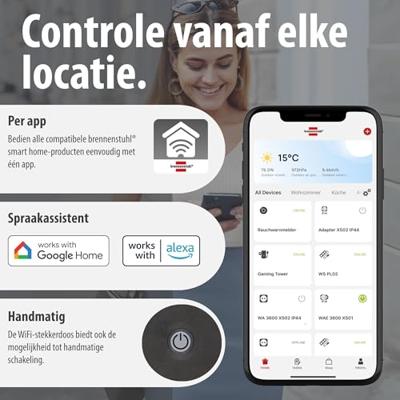 Brennenstuhl 1153230621 Stekkerdoos Zwart, Wit Randaarde stekker 1 stuk(s)