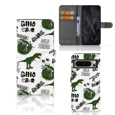 Telefoonhoesje | Met pasjeshouder | voor Google Pixel 8 Pro Dinosaurus