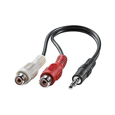 VALUE 3,5 mm (M) -naar-cinch (2x F) kabel, zwart, 0,2 m