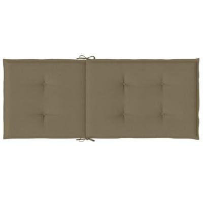 VidaXL Stoelkussens 4 st hoge rug 120x50x4 cm stof gemêleerd taupe