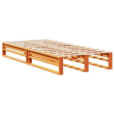Bed met boekenkast zonder matras hout wasbruin 160x200 cm