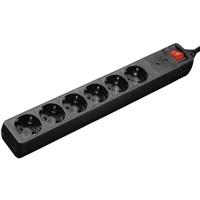 Hama 00137258 Stekkerdoos, 6-voudig, met overspanningsbeveiliging, 3 m, zwart multifunctioneel stopcontact, 230 V - thumbnail