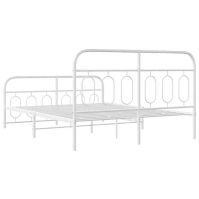 Bedframe met hoofd- en voeteneinde metaal wit 150x200 cm