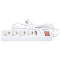 Manhattan 168342 Stekkerdoos met schakelaar Wit Randaarde stekker 1 stuk(s) - thumbnail